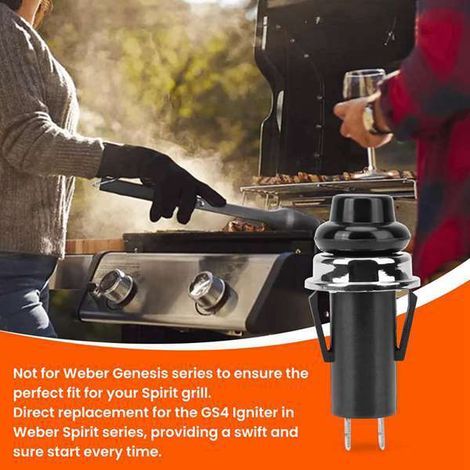 Disponible en deux couleurs : noir. Matériaux : plastique et métal. 70189. Compatible avec les boutons d’allumage Weber. (1/5)