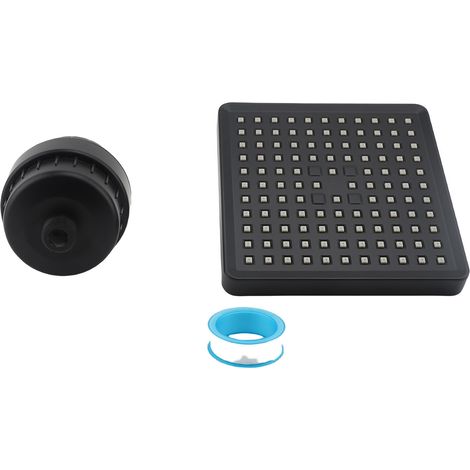 Set pommeau douche avec filtre 6 pouces ABS haute pression – Carré pluie remplacement salle bain noir, salle de bain (1/4)