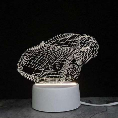 Veilleuse 3D pour Enfants,Illusion Nuit Lumiere Lampe de Chevet, 3 Couleurs de Nuit pour Chambre Enfant anniversaire Enfants Noël Cadeau, Voitures de sport (1/5)