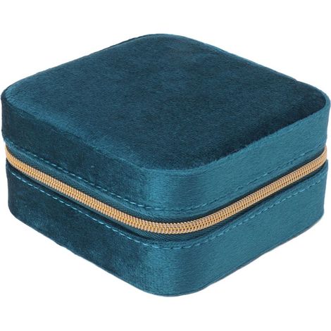 Boîte à bijoux de voyage en velours, organisateur à 2 compartiments, petit étui de rangement portable à 2 niveaux pour colliers, bagues, boucles d'oreilles et bracelets, type 2 (1/5)