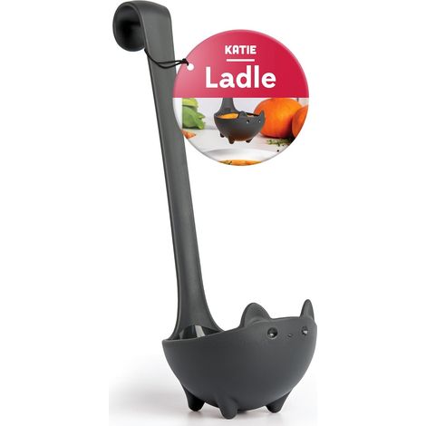 Louche à soupe chat noir - 1 pièce - Design queue ergonomique - Résistante chaleur - Cadeau Halloween cuisine (1/5)