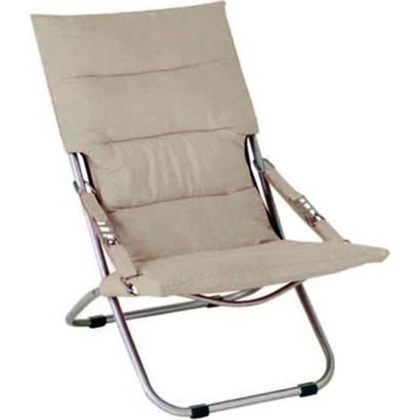 POLTRONA ACCIAIO PIEGHEVOLE ECRU cm.50x94x63h. (1/2)