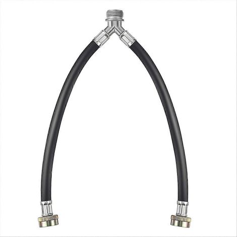 Tuyau en Y en caoutchouc pour machine à laver, raccords en laiton 3/4 pouce, longueur 1 pied (12 pouces) et raccord de tuyau mélangeur d'eau froide