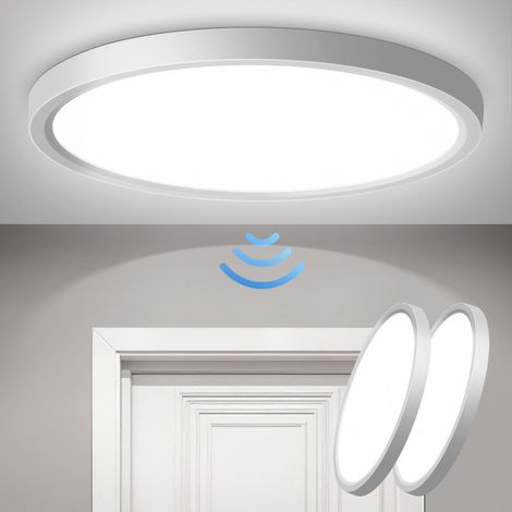 LED Deckenleuchte mit Bewegungsmelder Weiß zwei Stück 4000K (1/5)