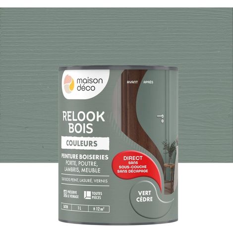 Relook vernice per legno MAISON DECO, verde cedro satinato, 1 l MAISON DECO