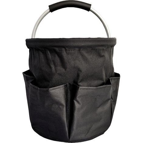 Aufbewahrungstasche für Gartengeräte, multifunktionaler, faltbarer Korb mit 6 Taschen und Griffen, 17 Liter fassende, zusammenfaltbare Werkzeugtasche für Camping, Garten und Strand (1/5)