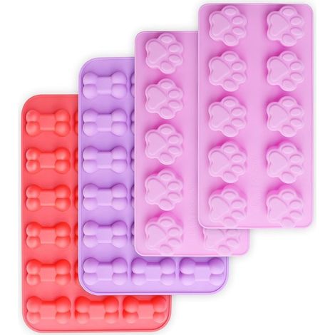 Silikonformen in Form von Welpenpfoten und Knochen antihaftbeschichtete lebensmittelechte Silikonformen für Schokolade Bonbons Gelee Eiswürfel 4 (1/5)