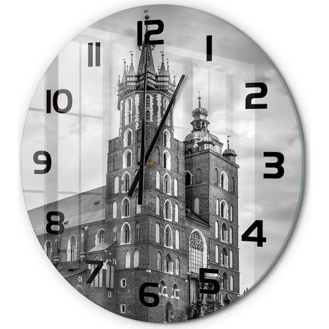 Horloge Murale Ronde Sans Tic-Tac en Verre Moderne Chambre Bureau Cracovie, Pologne fi 60 cm (1/5)
