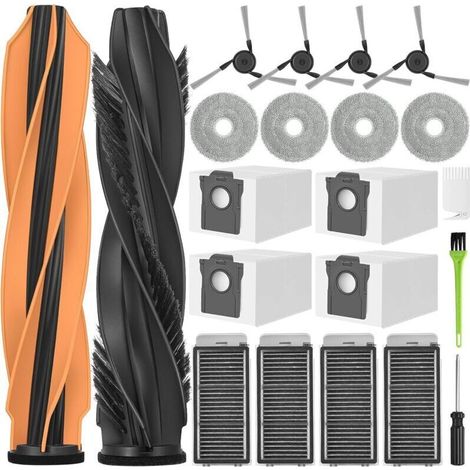 L40s Pro Ultra Accessoires pour Dreame X50 Ultra Complete/ L40s Pro Ultra / L50 Pro Ultra Pièces de Rechange X50 2 Brosse Principale 4 Sacs à Poussière 4 Chiffons 4 Filtres 4 Brosse Latérale (1/4)
