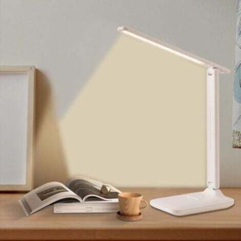 LED-Schreibtischlampe, faltbar, 3 Farbtemperaturen, USB-Ladefunktion, Touch-Steuerung, mit Augenschutzfunktion.