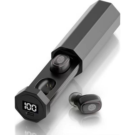 Écouteurs Bluetooth sans fil TWS Noir - Connexion stable, réduction du bruit, appel mains-libres, écouteurs sportifs (1/5)