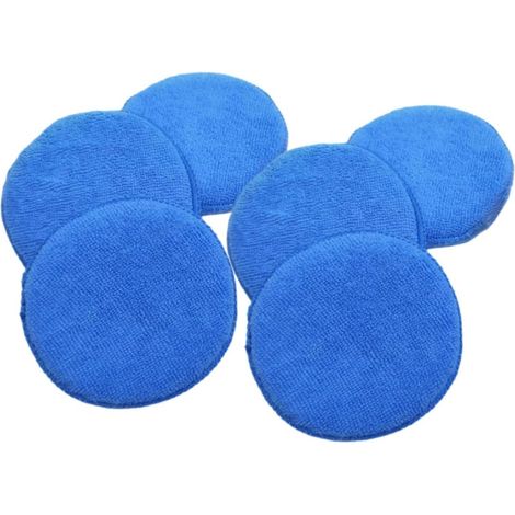 6pièces Lot De Applicateurs De Cire Pour Voiture Et Polissage Éponge Microfibre Ronde Légère (1/5)