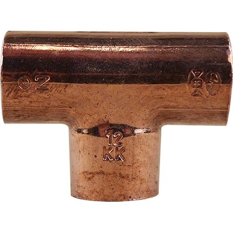 Raccord cuivre en T à souder - Femelle - Diamètre 12 mm