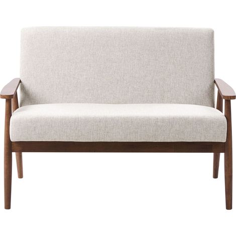 Sofa 2-Sitzer ESRUM Stoff Dunkelbraun / Grau