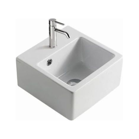 Lavabo Plus Design sospeso/appoggio salvaspazio cm. 30x30 (1/2)