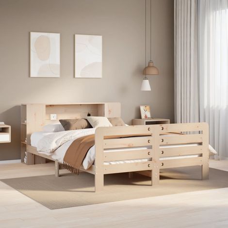 Massivholzbett ohne Matratze 135x190 cm Kiefernholz