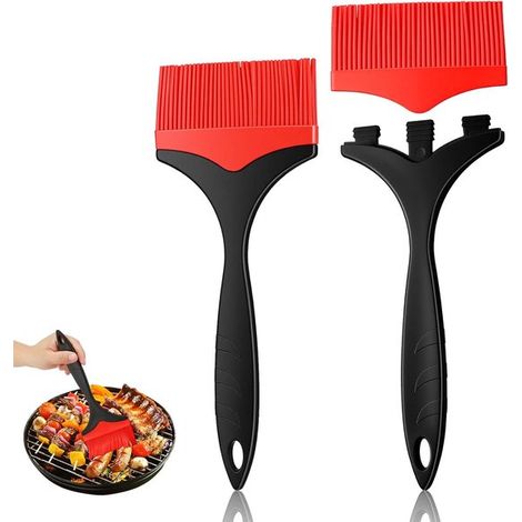 Gebäckpinsel Küchenpinsel 2 Stück Kleiner Backpinsel Grillpinsel Marinadenpinsel Fettpinsel Silikonpinsel Hitzebeständige Küchenutensilien zum (1/5)