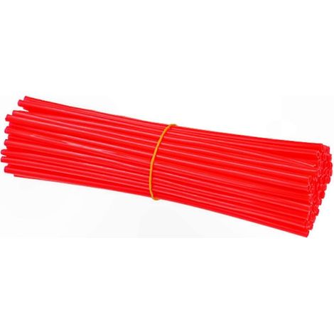 72PCS Rayons Rouges pour Moto et Cross - Kit Décoratif de Protection de Jante, Habillage de Tubes, Accessoires de Personnalisation de Roues (1/5)
