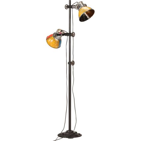 Maison Exclusive - Lampada da Pavimento con 2 Paralumi Multicolore E27 (1/5)