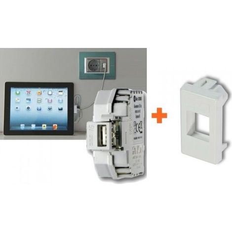 Fanton caricatore USB A da incasso compatibile Bticino Matix Bianca - 82890-MB