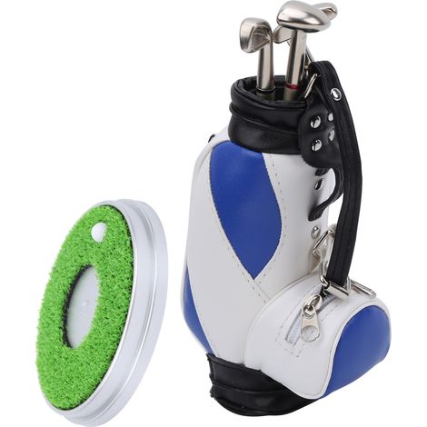 Support de stylos de golf en alliage de zinc mini bureau avec ensemble souvenir et cadeau bleu blanc (1/5)