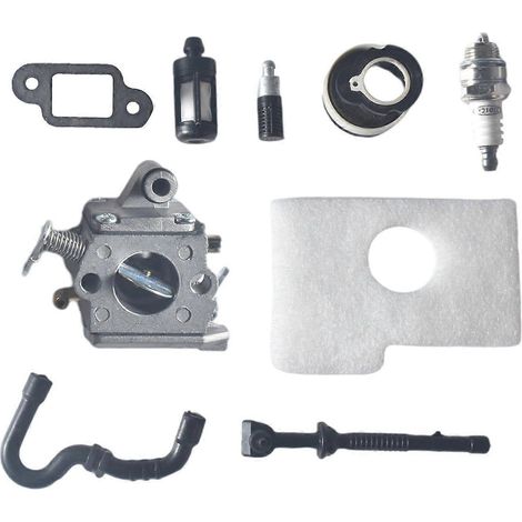 Kit de carburateur pour tronçonneuse Stihl MS180C MS170 MS180 017 018 avec filtre et réglage (1/5)