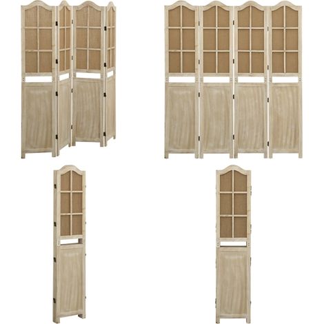 Cloison de séparation 4 panneaux Marron 140x165 cm Tissu - Cloison De Séparation - Écran Divisoire - Panneau Décoratif - Meuble Modulaire - Décoration Intérieur - Home & Living