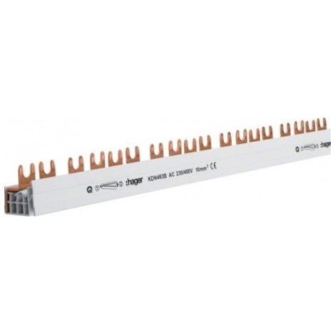 HAGER KDN463B PHASENSCHIENE 4P GABEL 10MM² 63A 57M (1/2)