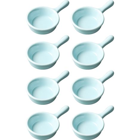 Ramequin En Céramique - 8 Pièces - Assiette À Sauce Mini Avec Poignée - Compatible Four Micro-ondes Lave-vaisselle Congélateur - Ensemble De Condiments (1/5)