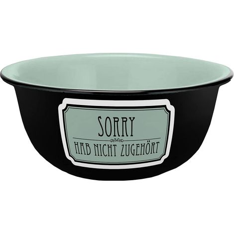 Bol à céréales Sorry en porcelaine - 17743, Vert, noir