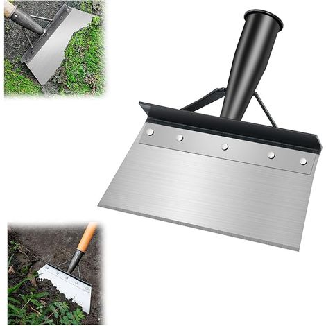 Pala per la pulizia, pala da giardino multifunzionale, pala piatta in acciaio, pale da giardinaggio, attrezzo per diserbare il giardino, diserbo, semina, agricoltura, 20 cm (senza manico)