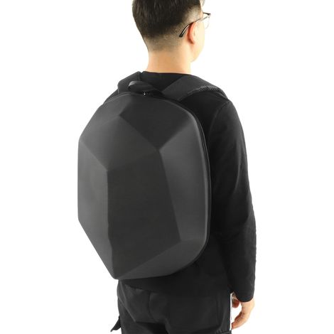 Sac à dos rigide pour accessoires de moto, sac pour casque de moto, équipement de conduite à double bandoulière, très grande capacité, imperméable (surdimensionné), noir (surdimensionné) (1/5)