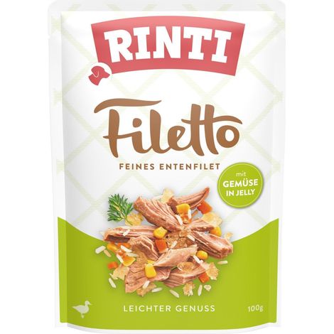 Rinti Filetto Hähnchenfilets in Gelee – 100g Beutel – Ente mit Gemüse 100g