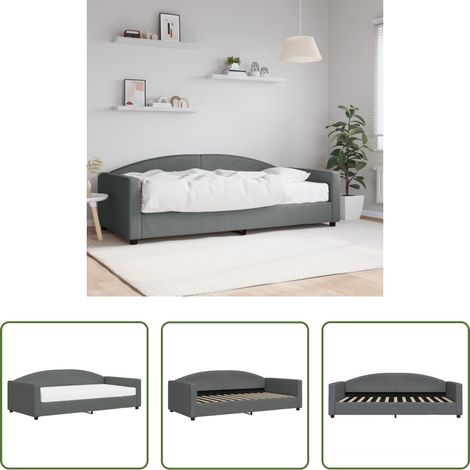 Schlafsofa - Tagesbett mit Matratze Dunkelgrau 100x200 cm Stoff (1/5)