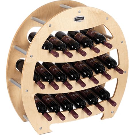 Cantinetta Portabottiglie in Legno Scaffale mobile per Bottiglie vino MADE IN ITALY mod. Botte Acero B.18 L75 x P25 x 75H