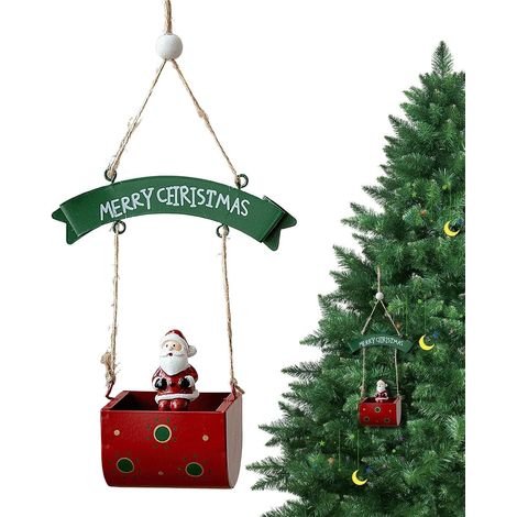 Ornement de Noël en fer forgé, décoration hivernale pour boîte aux lettres, pendentif Père Noël et bonhomme de neige (1/5)