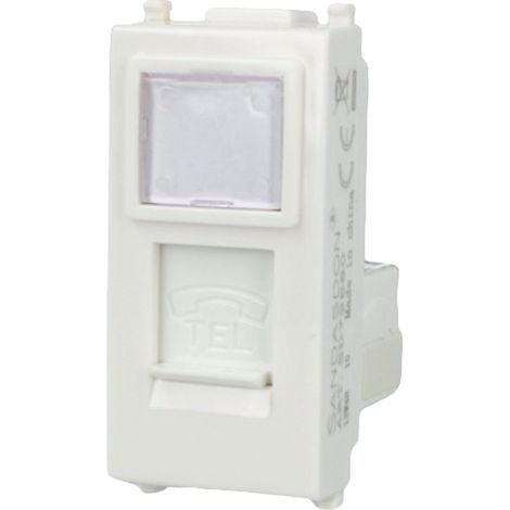 Presa Telefonica RJ11 Bianco Con Coperchio Compatibile Vimar Plana SD79580 (1/3)
