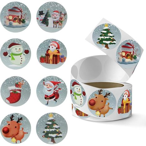 500 autocollants de Noël autocollants,décorations de cadeaux festives,motifs variés (1/5)