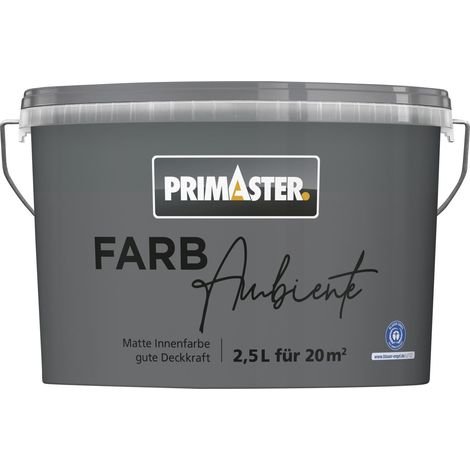Primaster Farbambiente Wandfarbe matt stahlgrau 2,5 L Wandfarbe (1/2)
