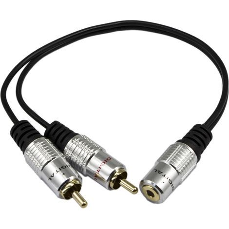 Câble vidéo caméra 3,5 mm vers RCA AV, câble mâle 3,5 mm vers fiche mâle 3RCA pour câble Audio stéréo AUX pour Smartphones, MP3, tablettes, Haut-parleurs, Home cinéma (2RCA 0.25m) (1/4)
