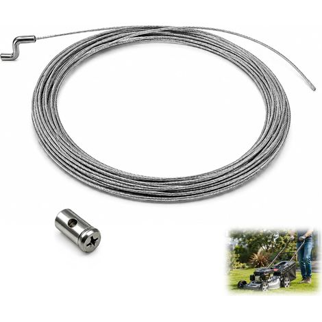 Gas Cable Lawnmower Z Tip, Tiller for Clutch, Universal Repair Kit Ø1.5mm x 2m Crimped Steel Cable Clamp, Brushcutter, Other Motorized Garden Machinery (1/5)