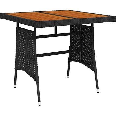 Maison Exclusive - Gartentisch Schwarz 70x70x72 cm Poly Rattan & (1/5)