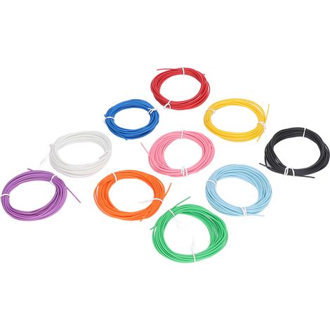 Lot 10 couleurs Filament PCL 3D 1,75mm Basse Température Lumineux Recharge pour Stylo Impression 3D Consommable 5m (1/5)