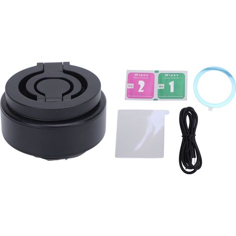 Support magnétique pour téléphone, fixation électrique magnétique pour voiture, rotation à 360°, adsorption par le vide, pliable en 3 sections, pour bureau, noir. (1/5)