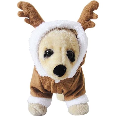 Pet Fleece Nol Vêtements Chien Cosplay Elk Costume (Marron, L) 1 Pièce (1/5)