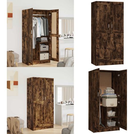 Kleiderschrank Räuchereiche 82,5x51,5x180 cm Holzwerkstoff - Kleiderschrank Räuchereiche - Holzschrank (1/5)