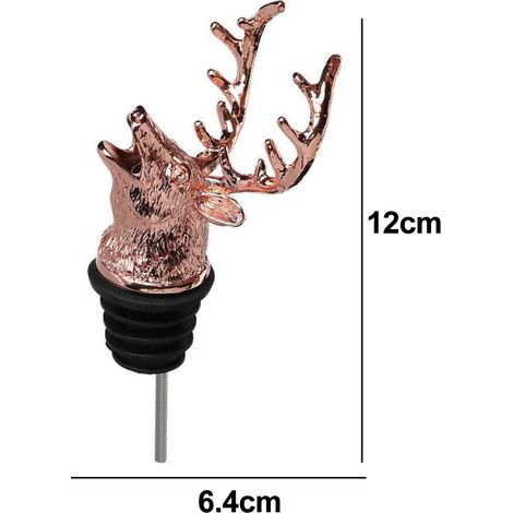 Aerator Pourer - Zinc Alloy Deer Head Wine Pourer with Food-Grade Silicone Stopper - For Wine and Liquor Bottles - 1 Piece