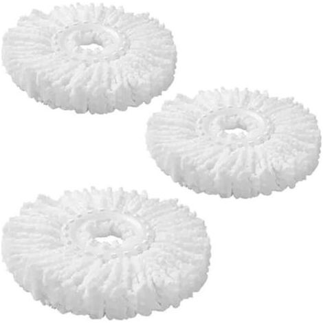 Pair Lot de 3 Recharges pour Balai Serpillière Rotatif 360°   TêTe en Microfibre Ultra Absorbante, Lavable en Machine   Compatible avec la Plupart des Balais à Franges pour Parquet (1/5)