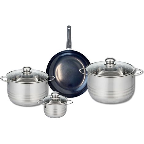 Ensemble de 1 Poêle de cuisson 24 cm et 3 faitouts 12, 20 et 24 cm Elo Prima Brillant (1/5)