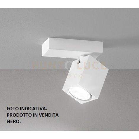 Faretto Oddy in alluminio colore nero 6x6x8cm attacco GU10 orientabile